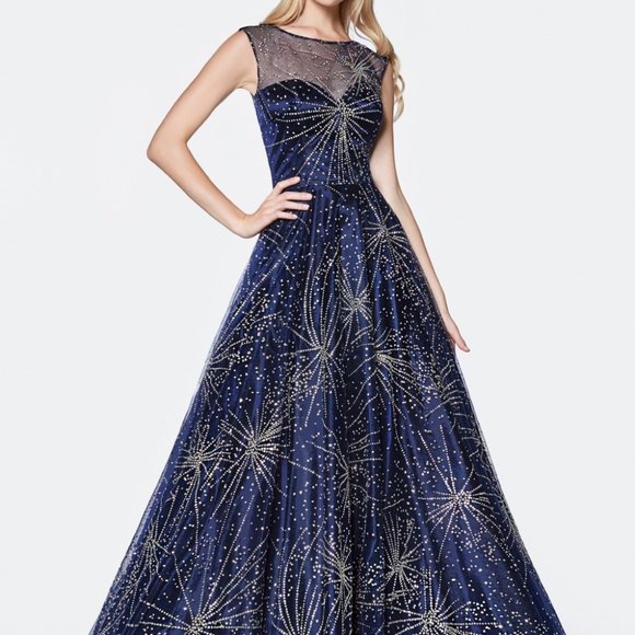 Cinderella Dresses & Skirts - Illusion Neck A-Line Shape Evening Dress CDJ771